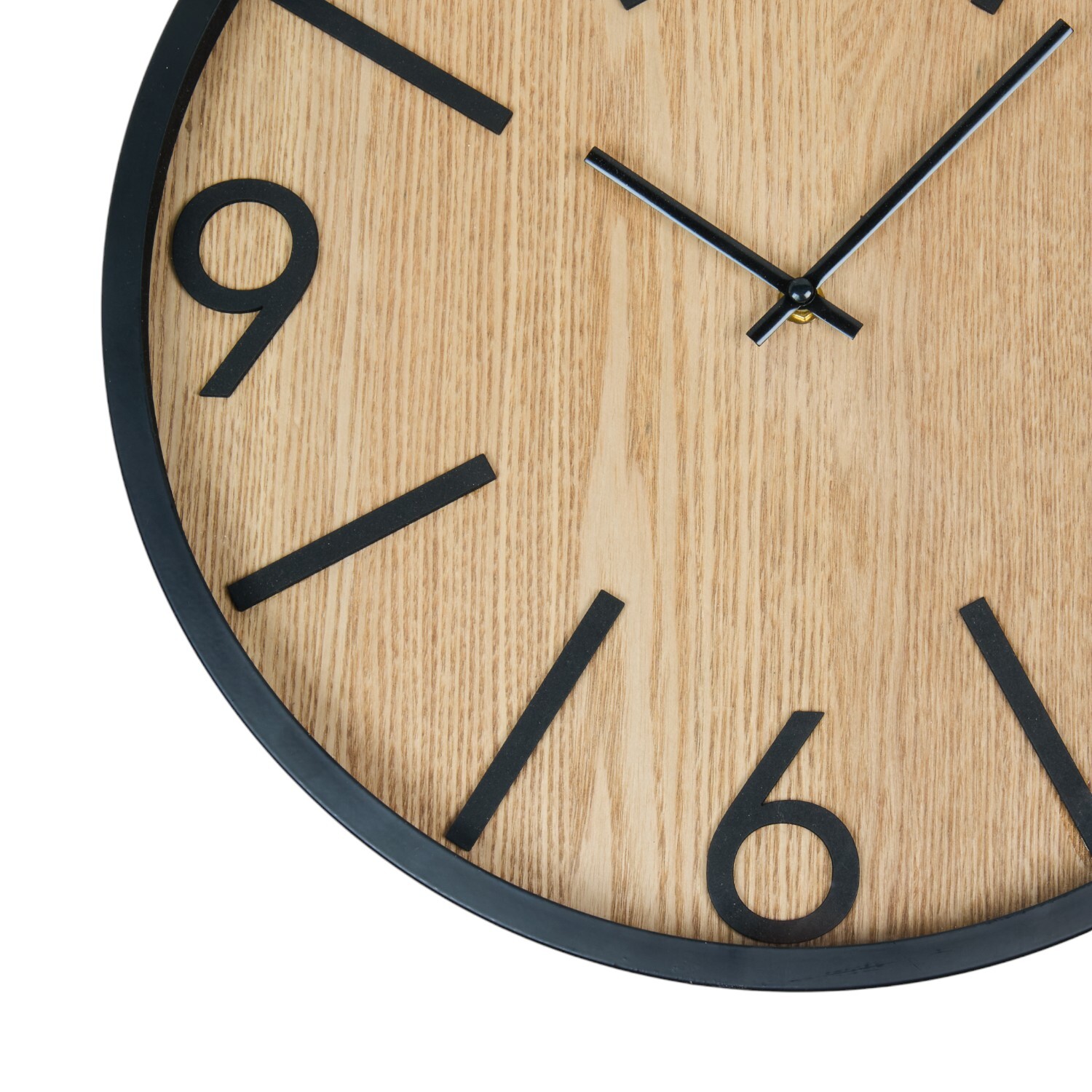 Black and Wood Effect Wall Clock Image 4