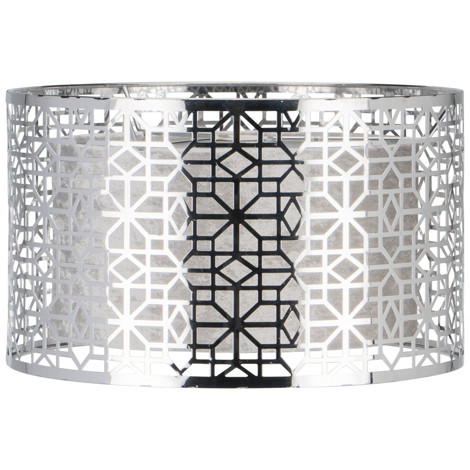 Silver Cut Out Geometric Light Shade Image 1