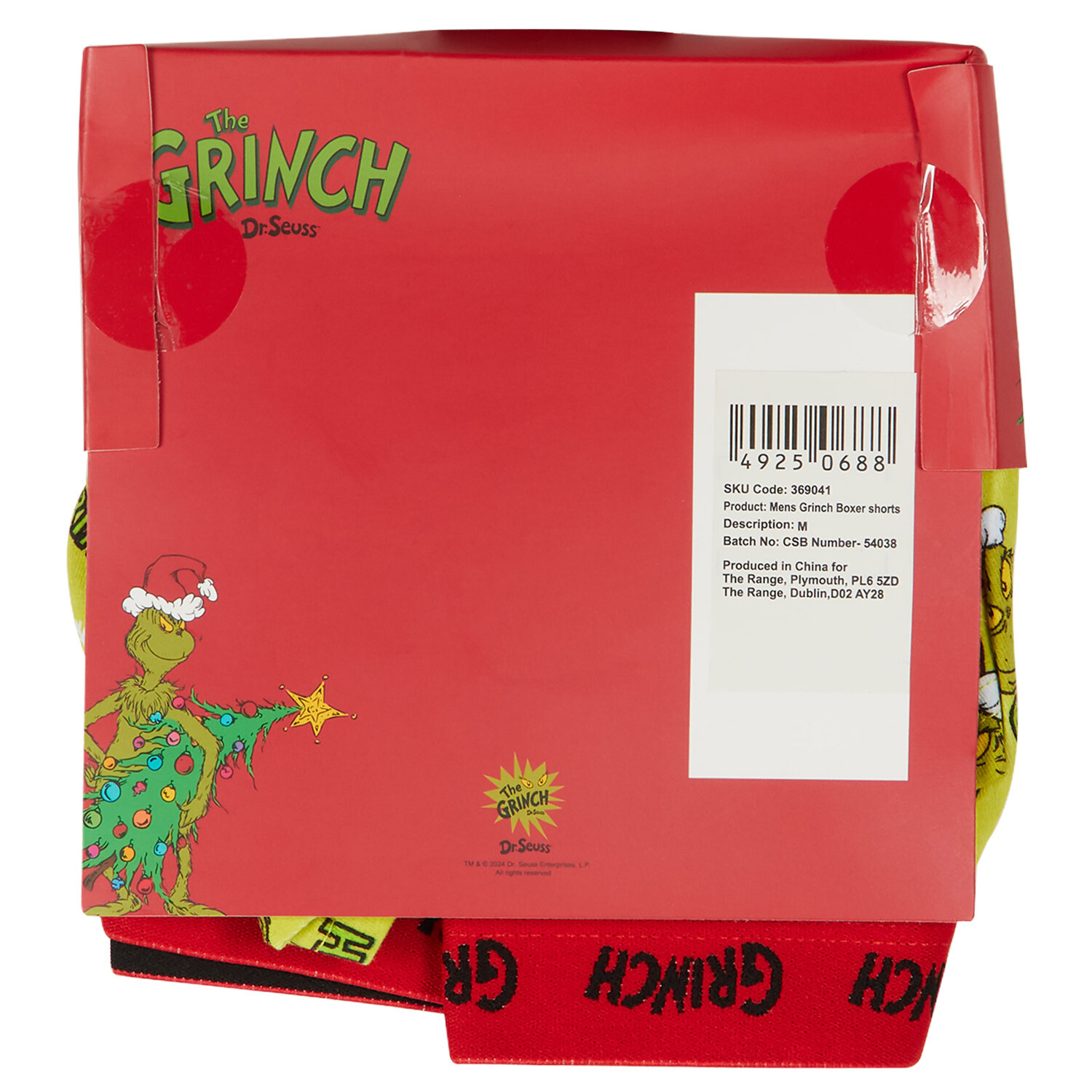 Mens Grinch Boxer ShortsGreen Image 2