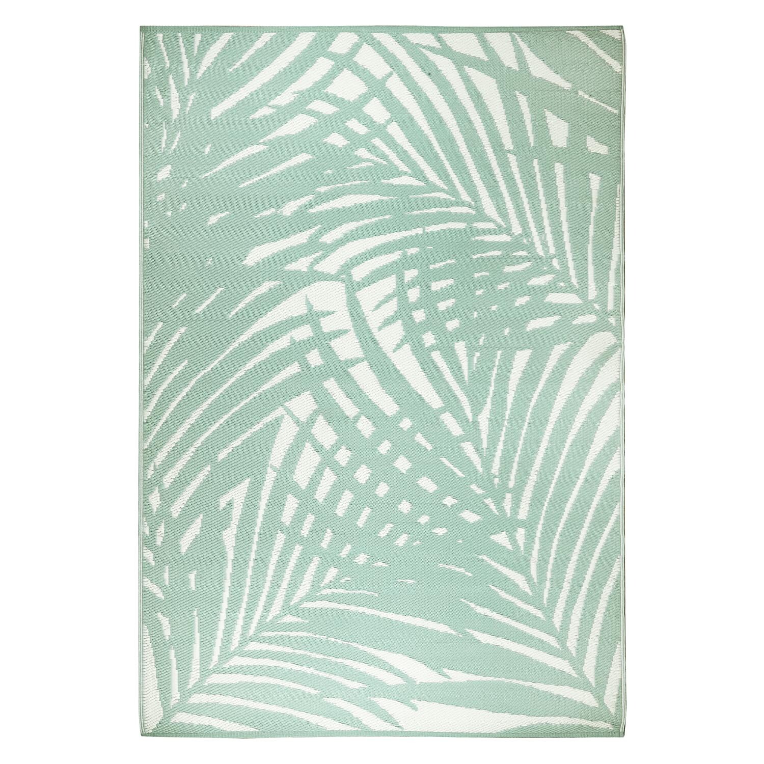 Tropical Leaf Outdoor Rug - Sage Image 2
