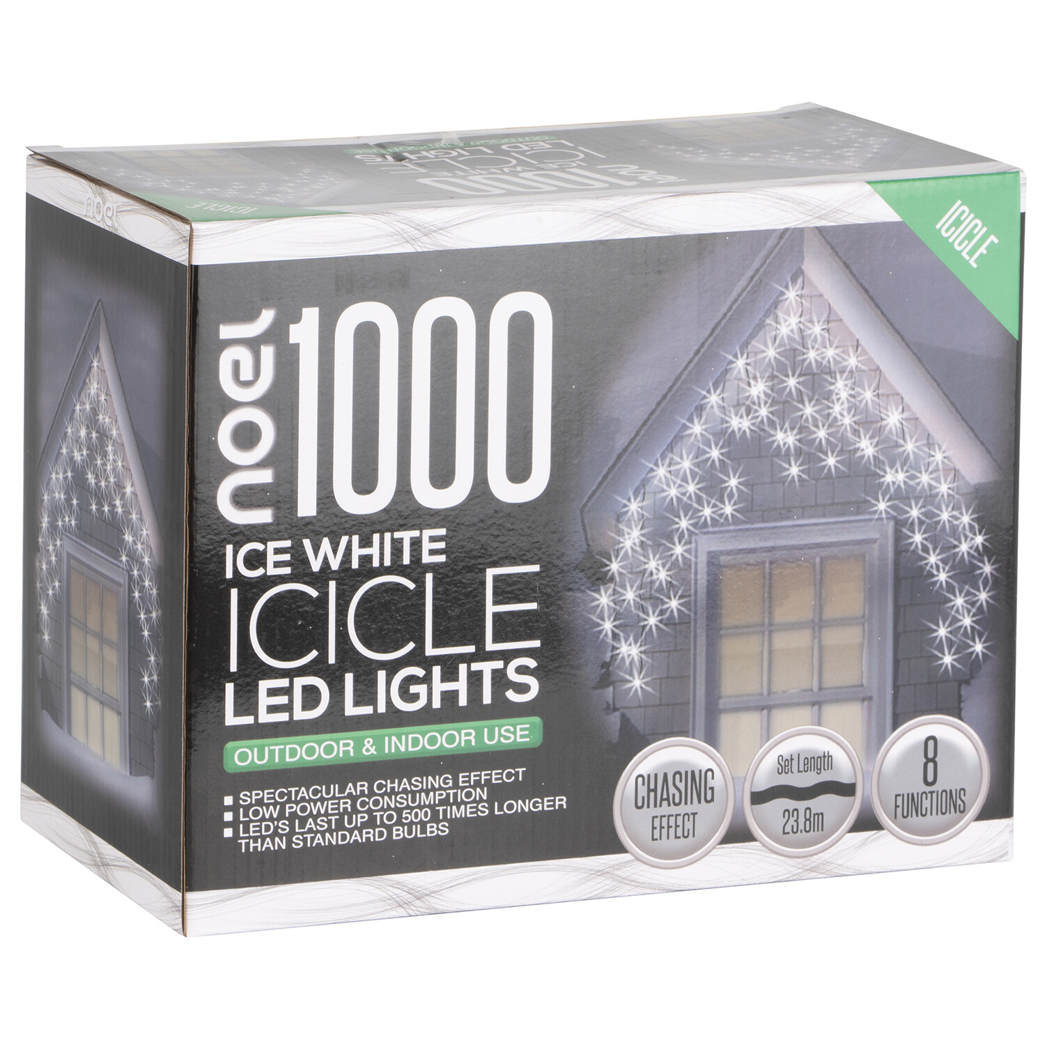 noel LED Icicle Lights - Ice White / 1000 Image 2