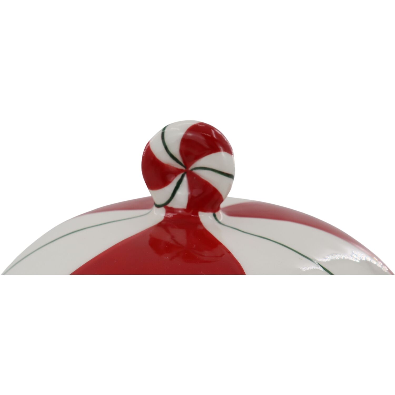 Candy Cane Dish White and Red Image 2