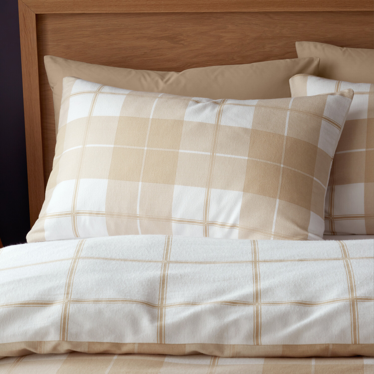 Finlay Check Duvet Set - Natural / Superking Image 2