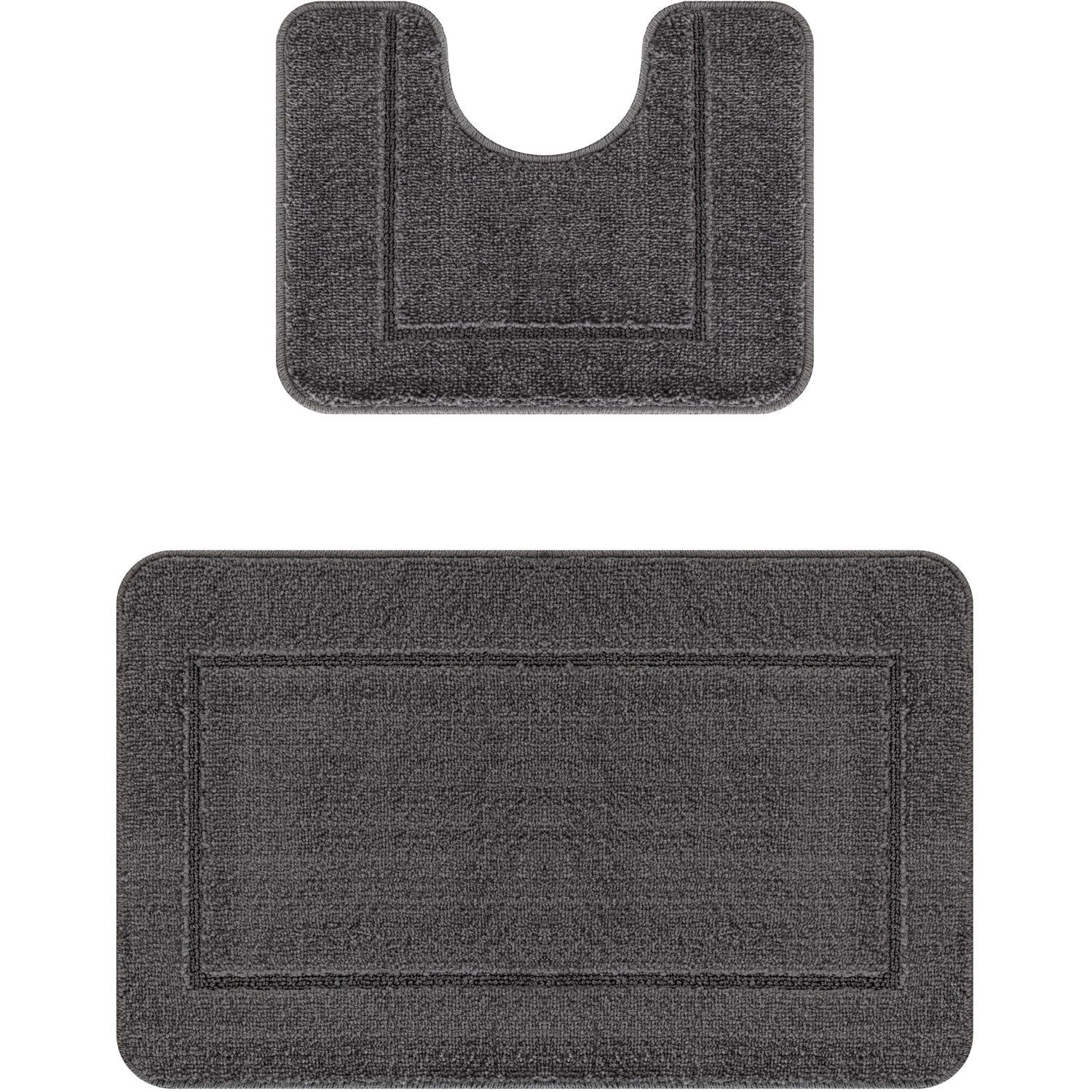 Chelsea 2 Piece Bath Mat Set - Dark Grey Image 1