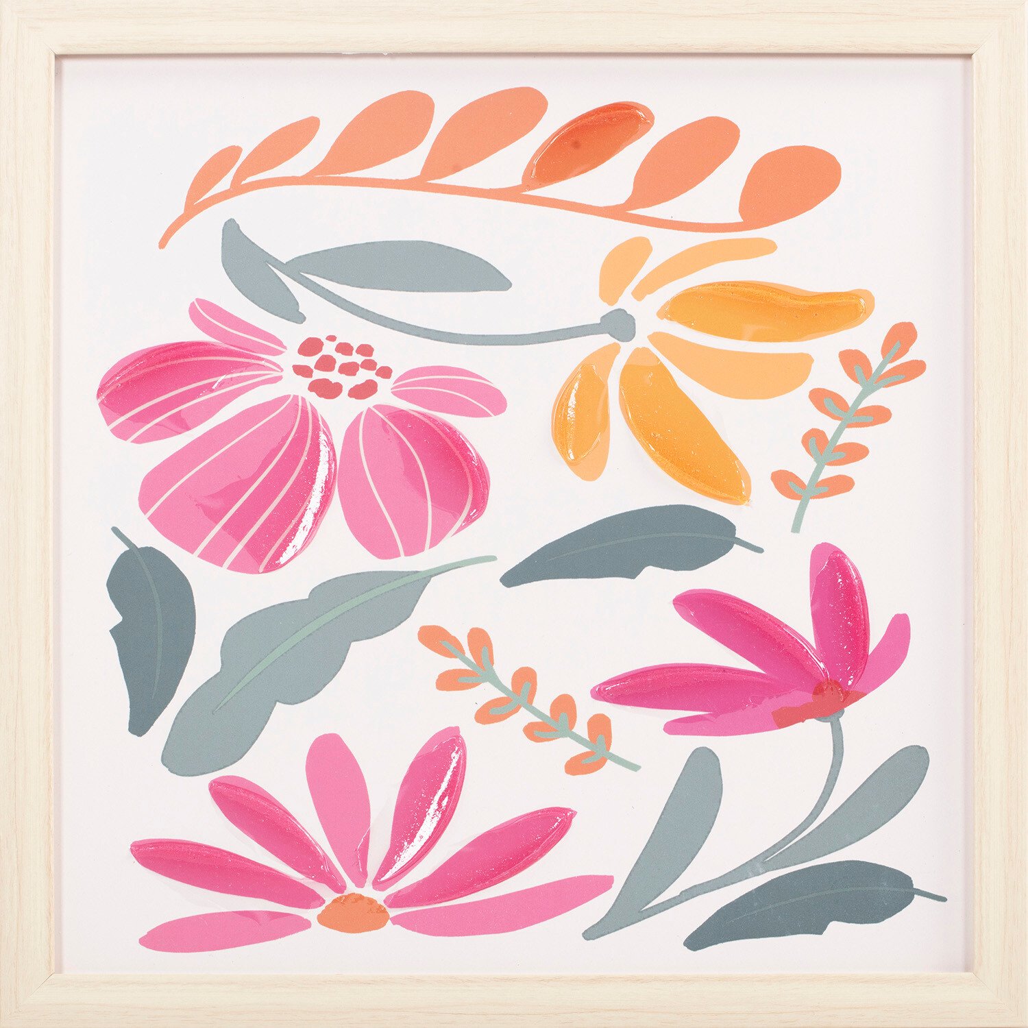 Set of 4 Bright Florals Canvases - Pink Image 6