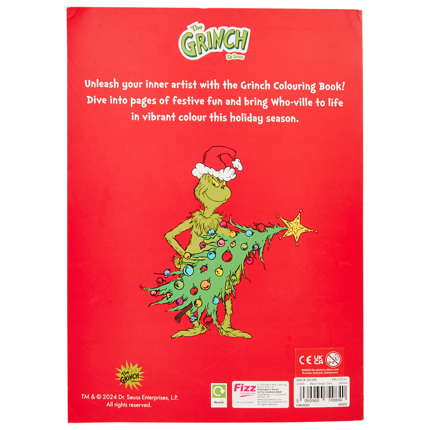 Grinch Colouring Book Image 2