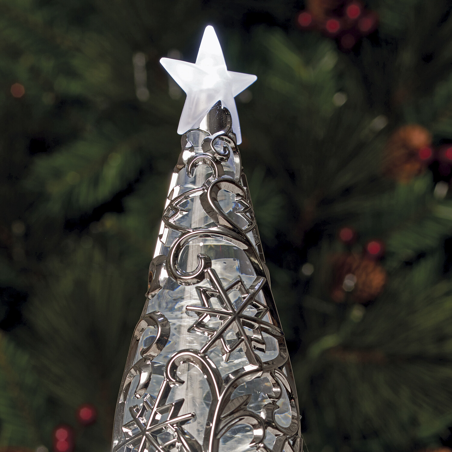 LED Water Spinning Tree - Silver Image 6