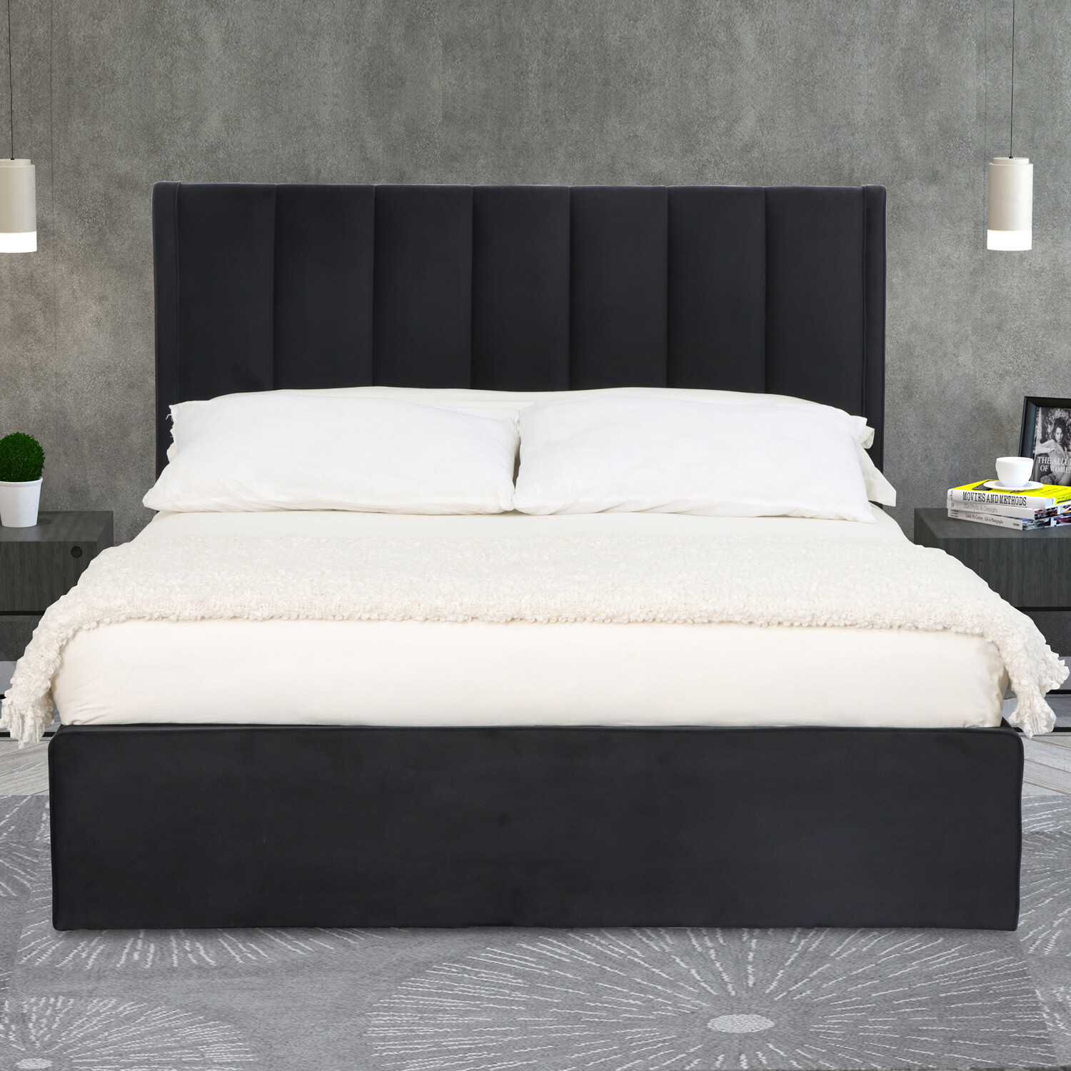 Willow Ottoman Black - Black / King Image 14