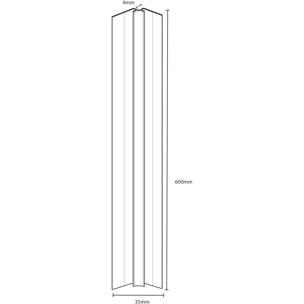 Wetwall Alloy Matt Silver Internal Corner 600mm Image 3