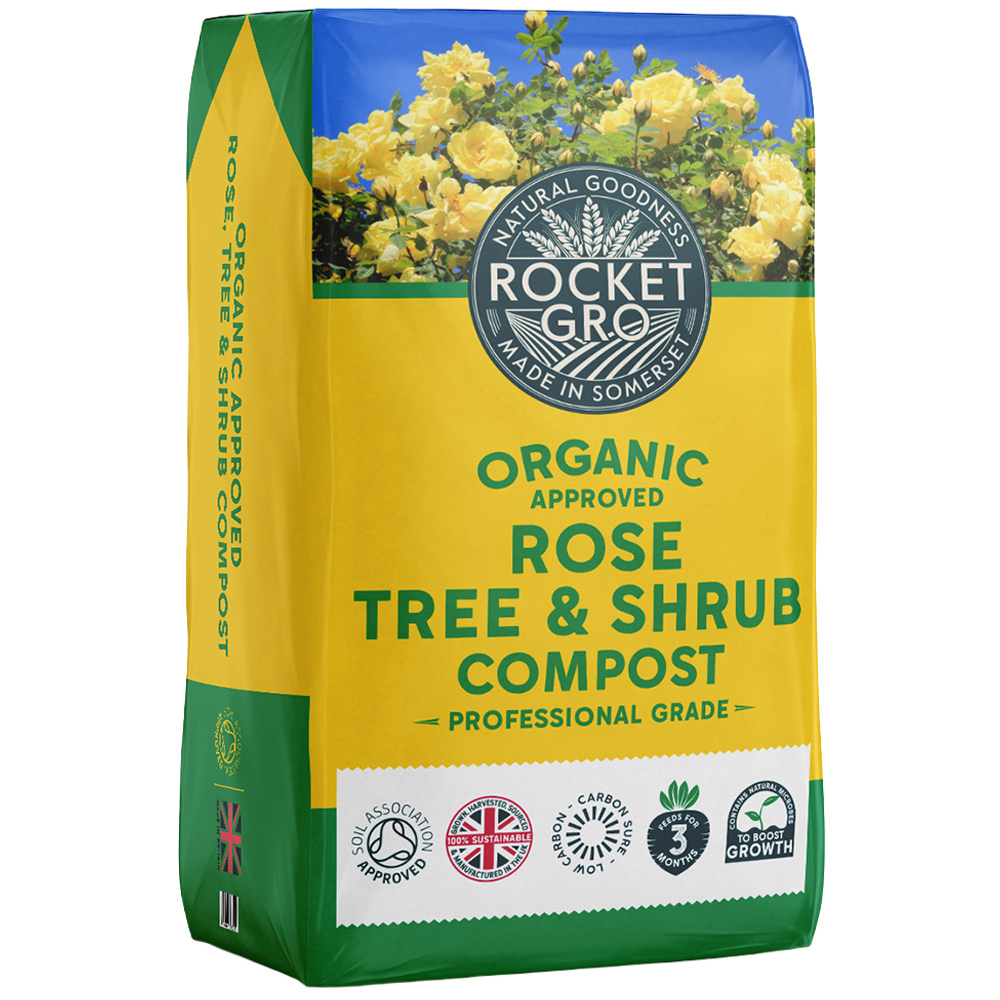 RocketGro Organic Approved Peat-Free Rose Tree and Shrub Compost Bag 40L 45 Pack Image 2