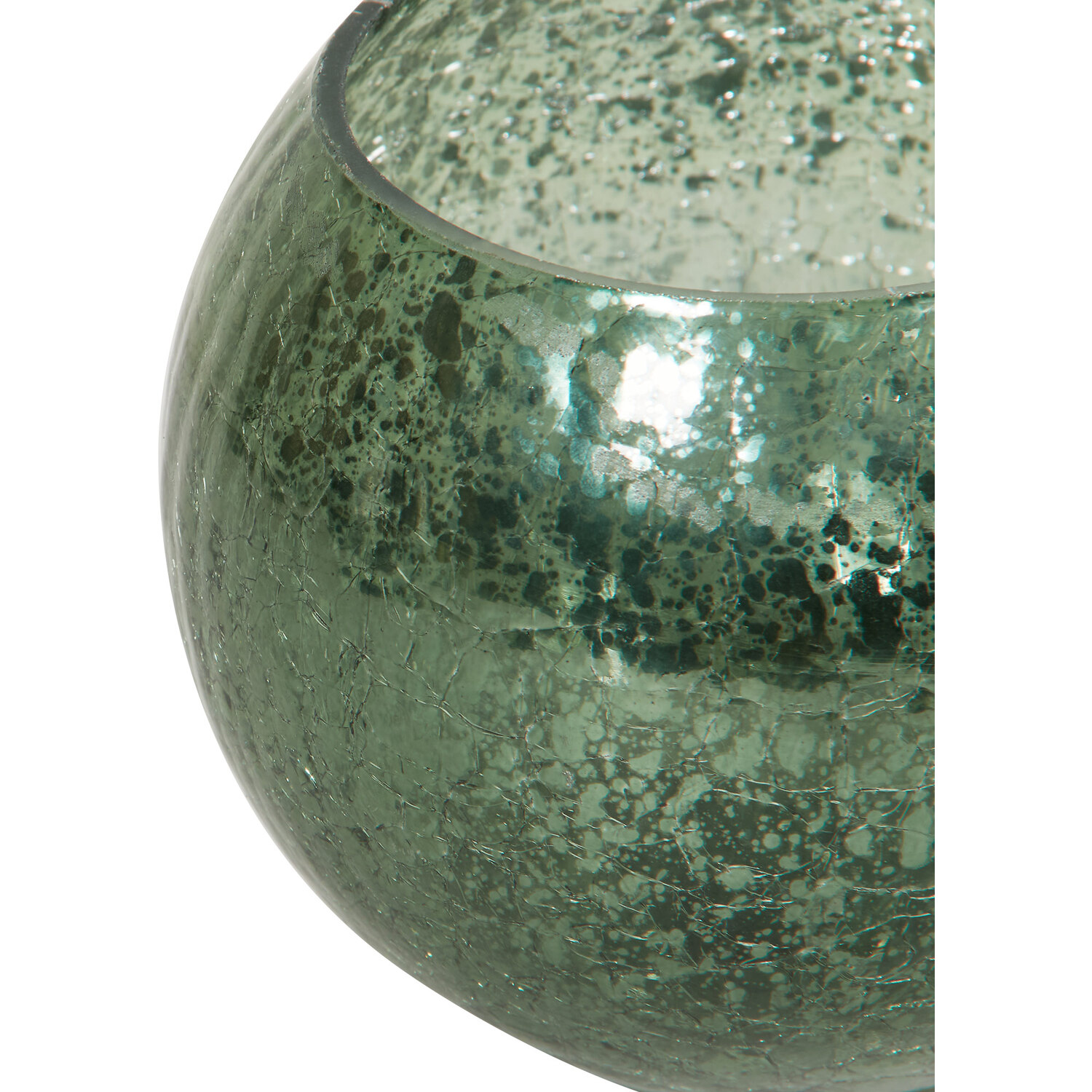 Crackle Candle Holder - Green Image 2