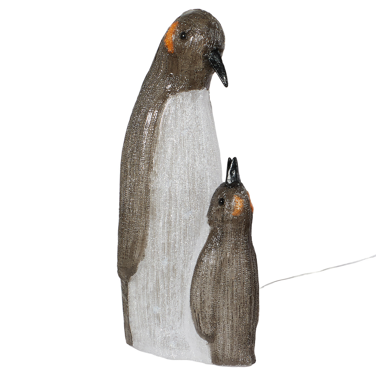 Acrylic LED Mother and Child Penguin - Black & White Image 3