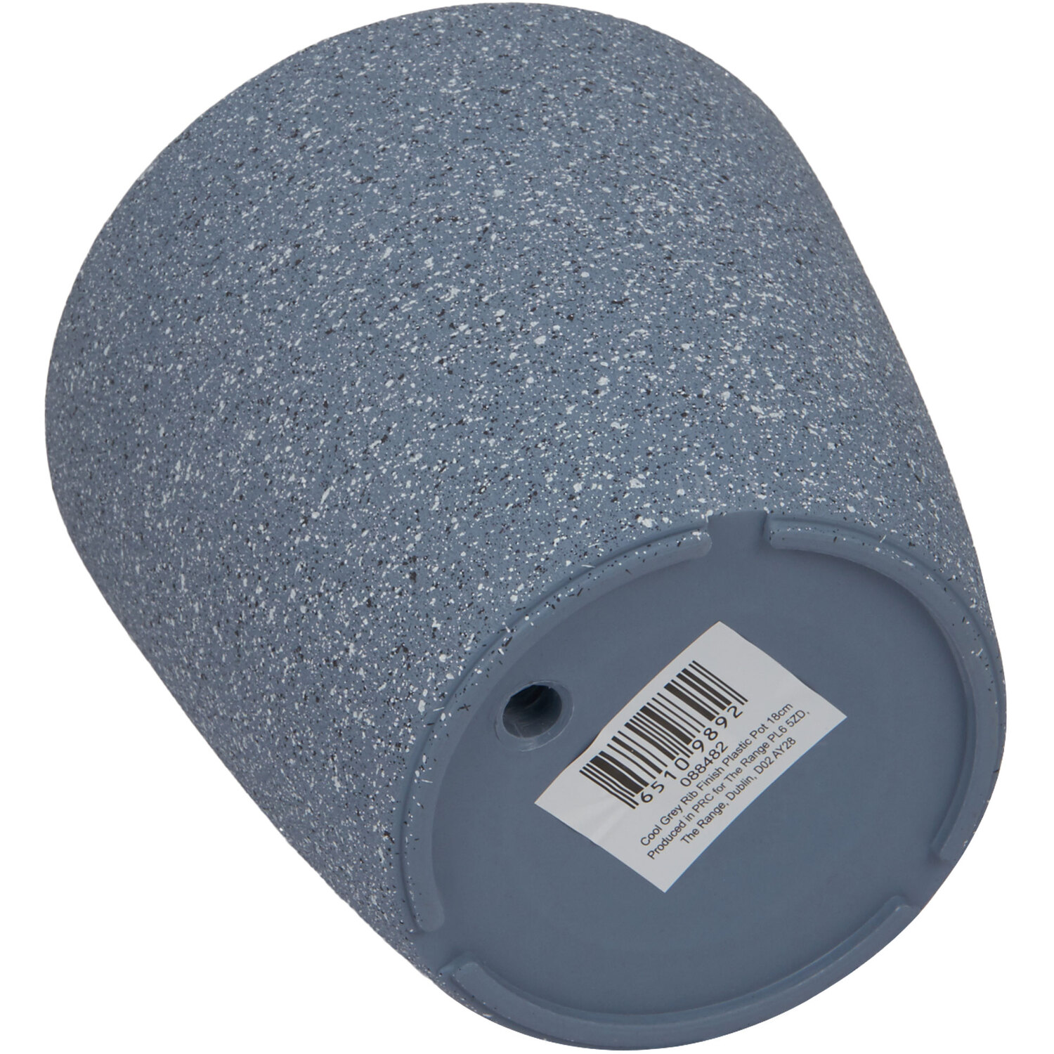 Grey Textured Plastic Plant Pot 18cm Image 3