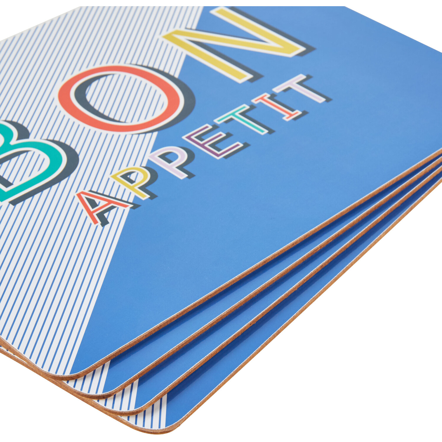 Set of 4 Retro Collection Placemats and Coasters - Blue Image 4