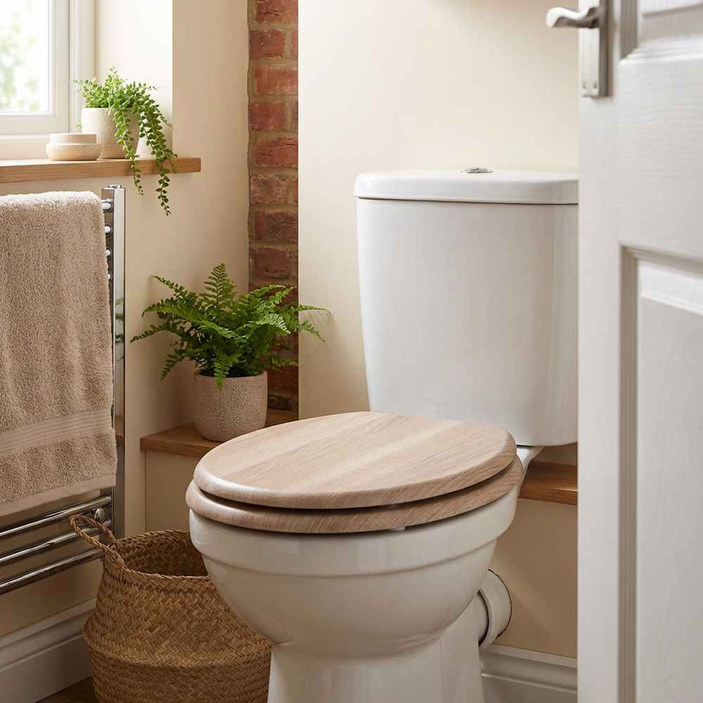 Phantom Oak Wooden Effect Toilet Seat Image 3