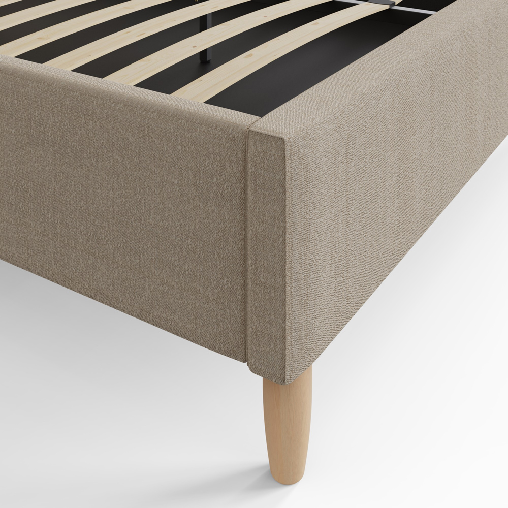 GFW Florence Boucle Double Natural Stone Brown Ottoman Bed Image 8