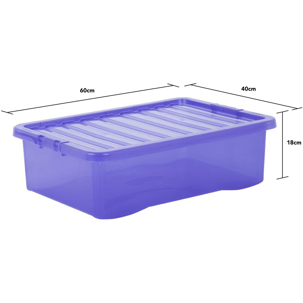 Wham 32L Blue Crystal Storage Box with Lid 5 Pack Image 3