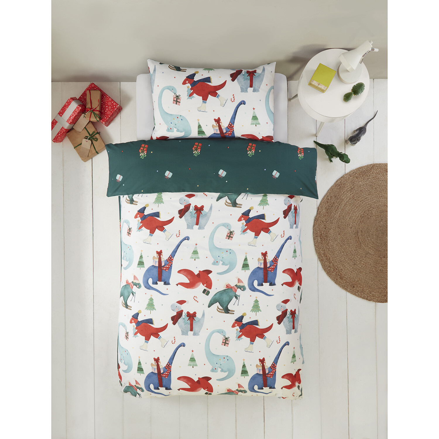 Santasauras Duvet Cover and Pillowcase Set Image 2