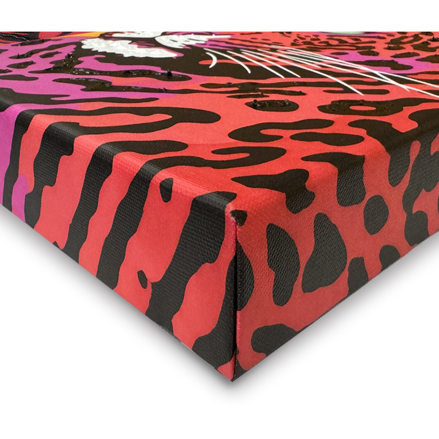 Vivid Feline Hand Painted Canvas Image 3