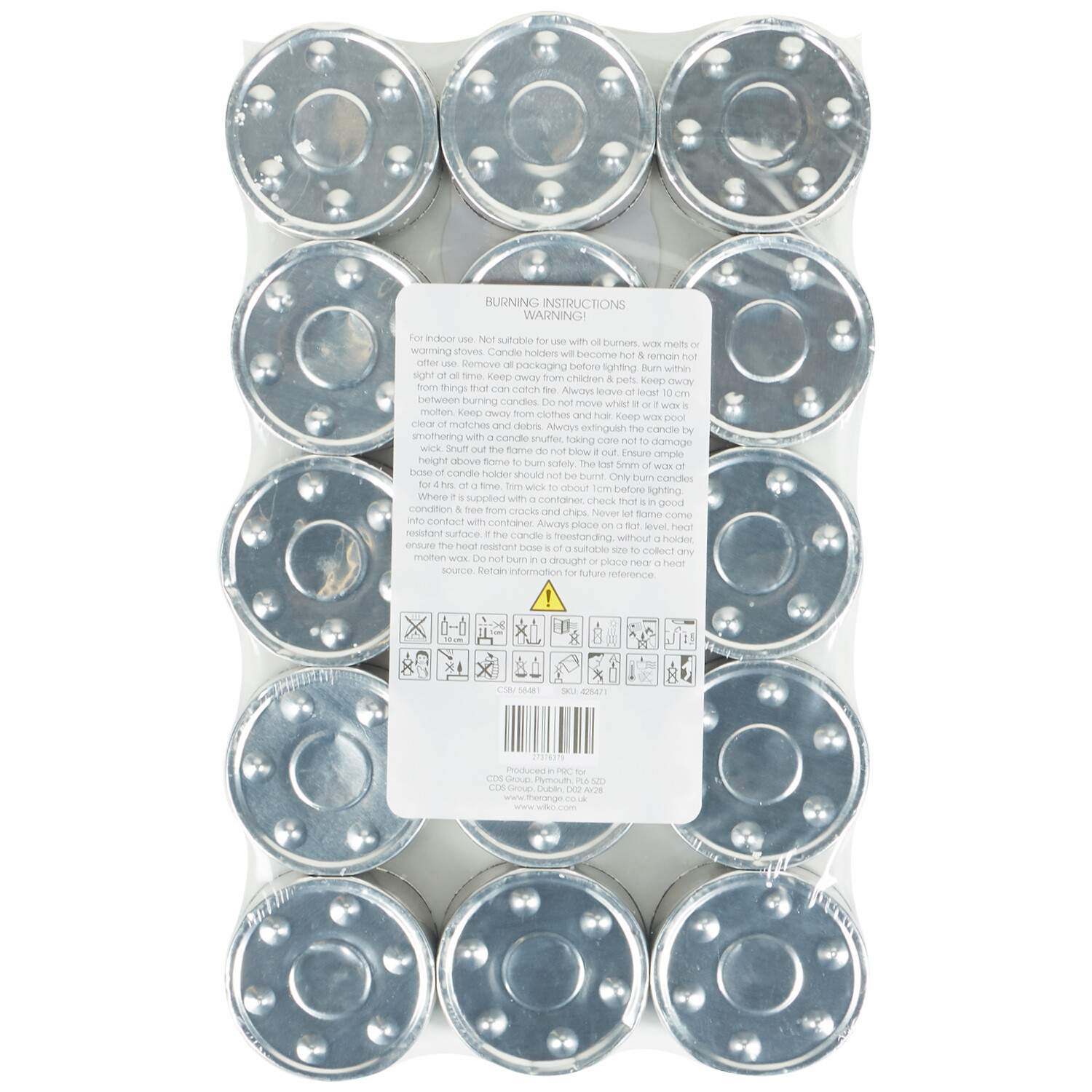 Pack of 15 White Unscented Maxi Tealights White Image 2