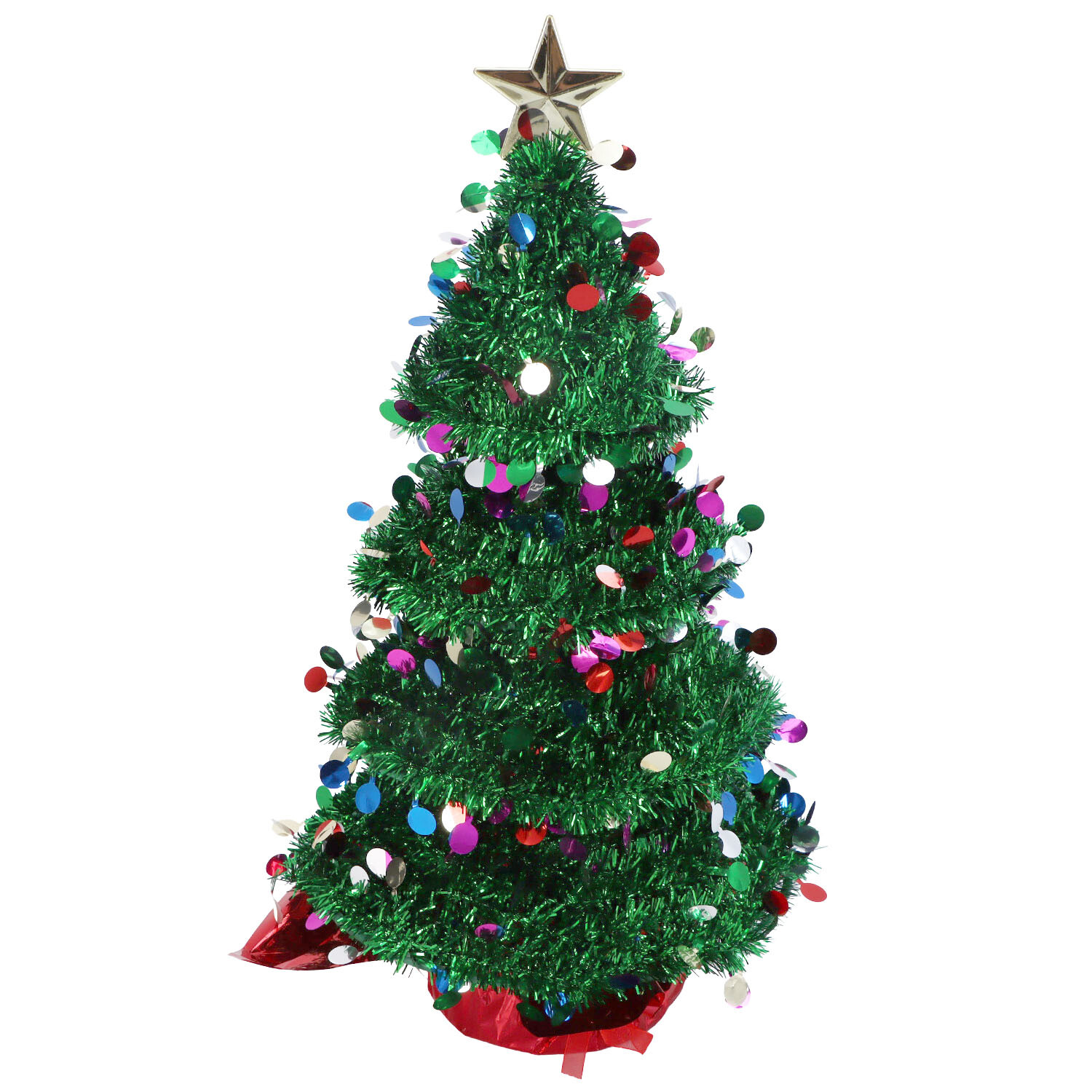 Tinsel Assorted Christmas Tree - Green Image 2