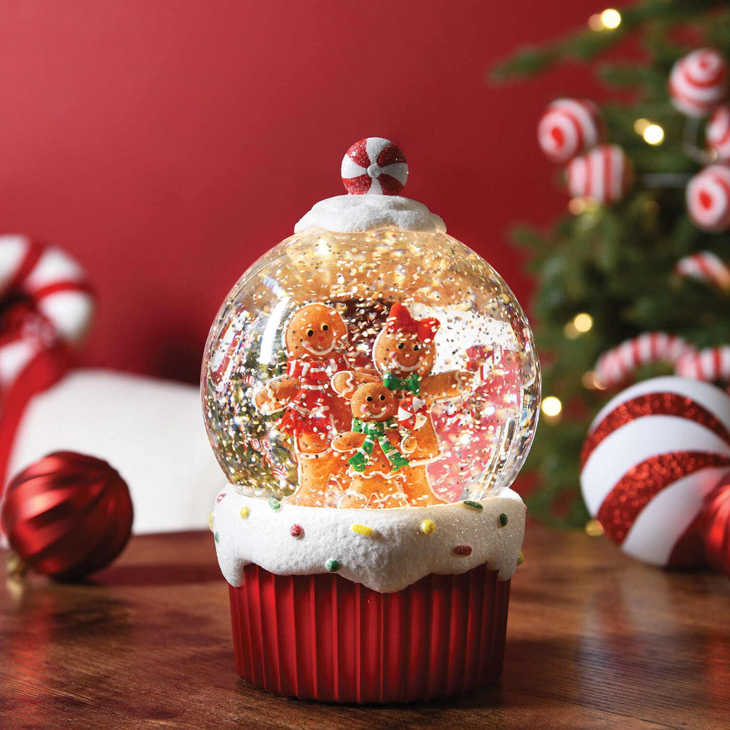 Gingerbread LED Glitter Spinner Image 2