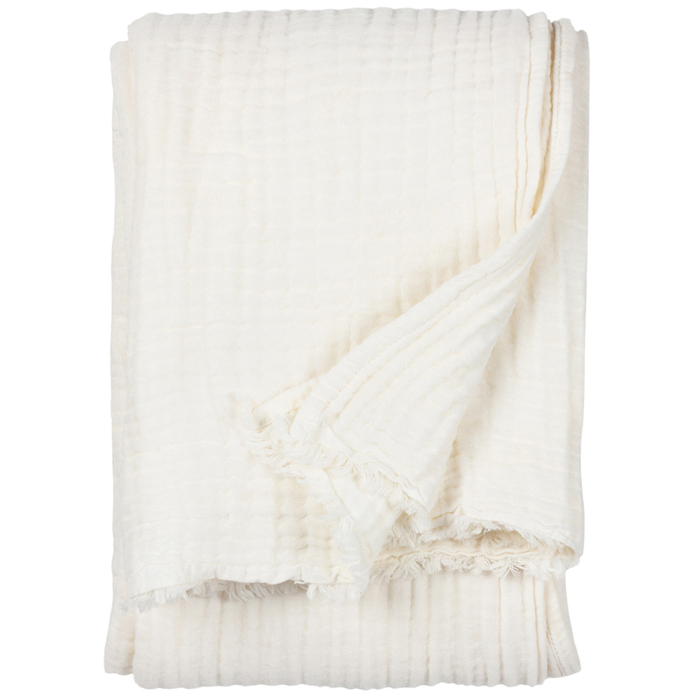 Yard Lark White Large Muslin Cotton Throw 240 x 260cm Image 1