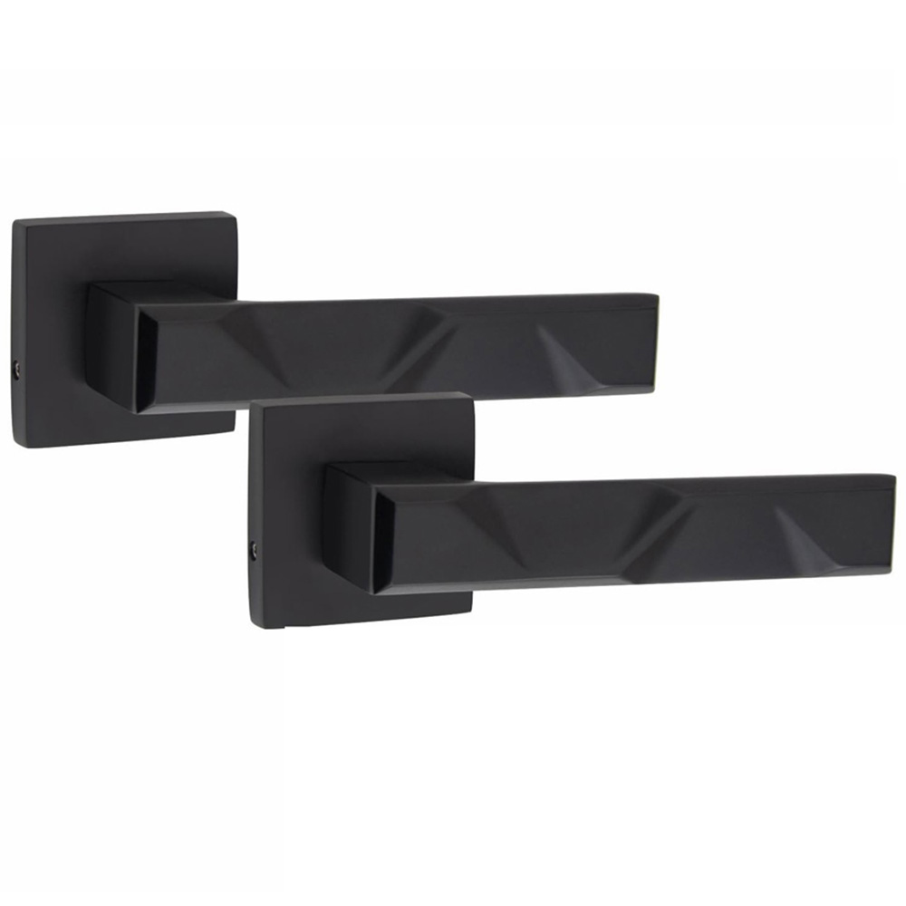 Golden Grace Matt Black Modern Nova Premium Door Handle Set 5 Pack Image 3