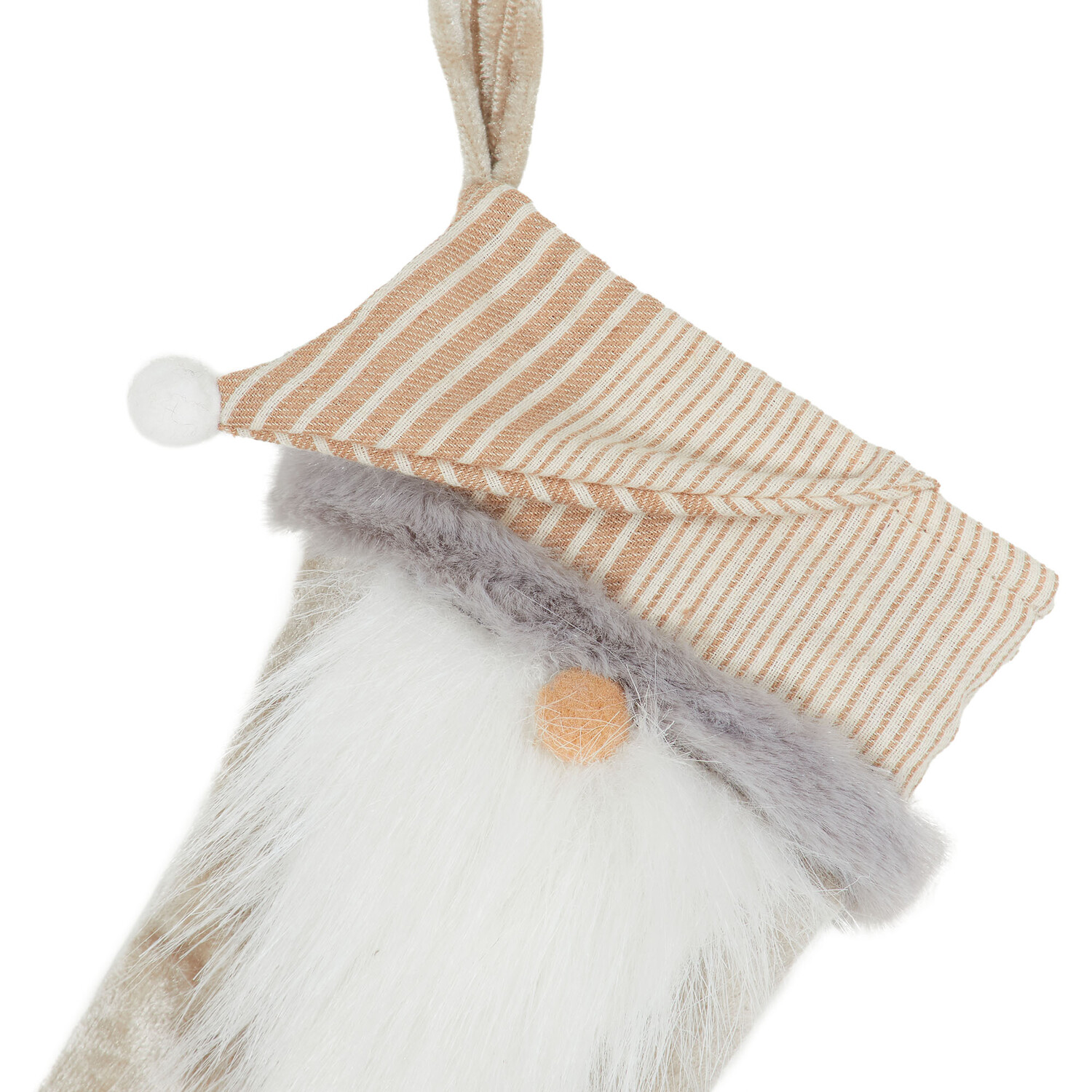 Hanging Mini Gonk Stocking Tree Decoration - Neutral Image 4