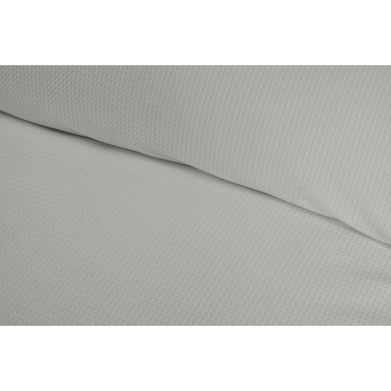 Divante Belgravia Waffle Duvet Cover and Pillowcase Set - Silver / Double Image 4