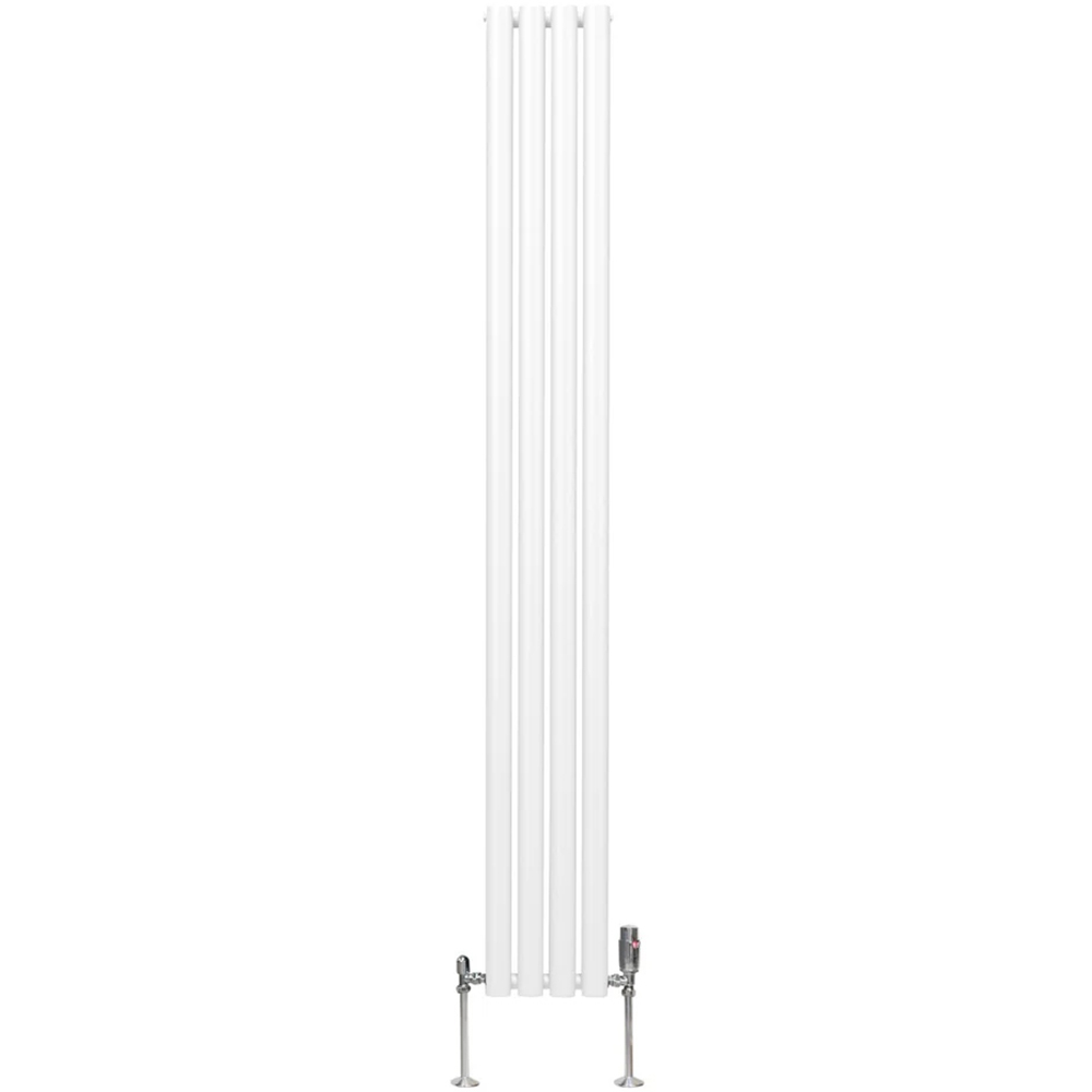 Monster Shop 3211BTU White Oval Column Radiator and Valves 1800 x 240mm Image 1
