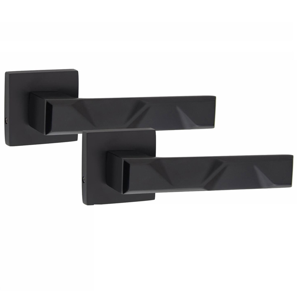 Golden Grace Matt Black Modern Nova Door Handle Set Image 3