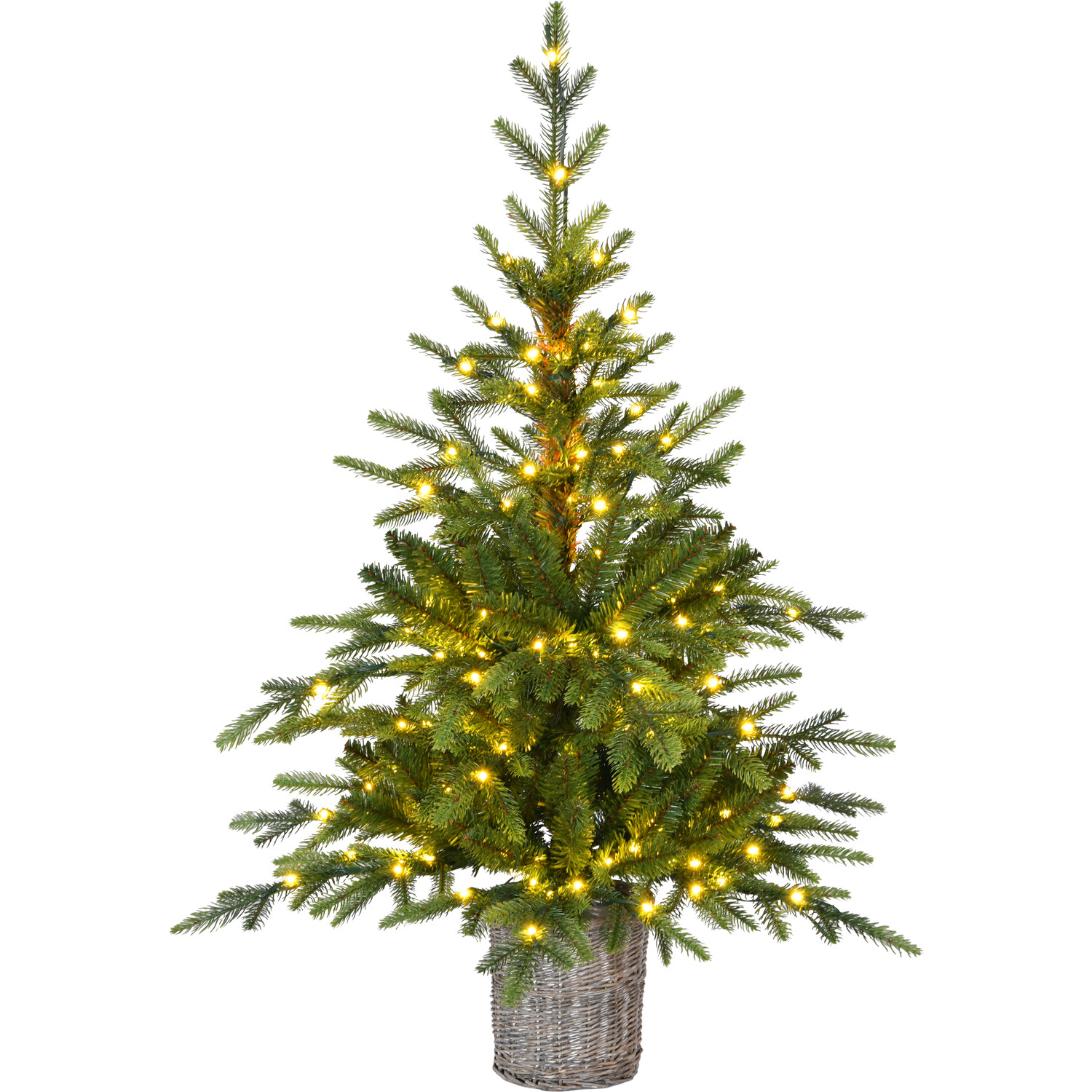 3.5ft Ashcombe Pre Lit Potted Fir Tree Green Image 8