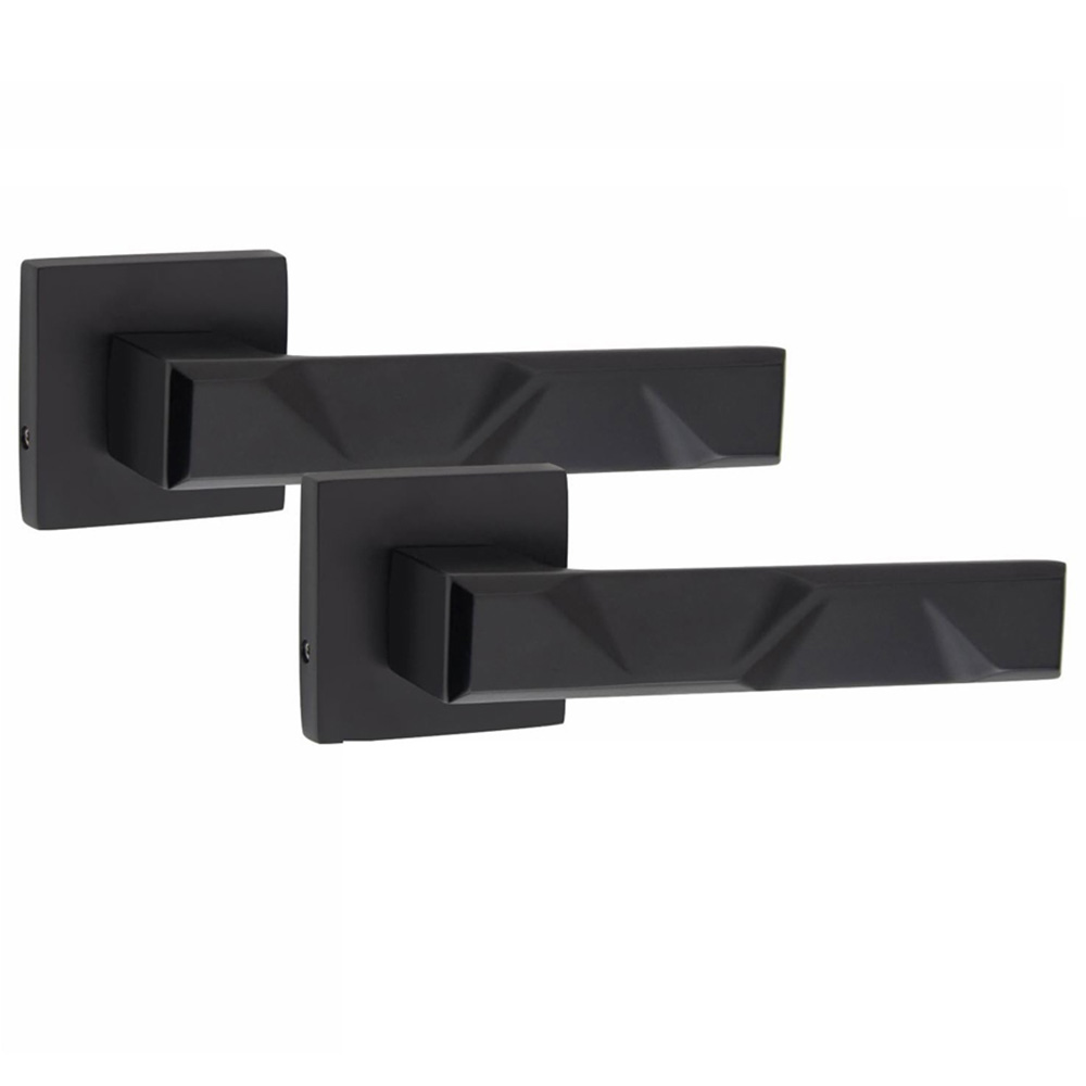 Golden Grace Matt Black Modern Nova Door Handle Set 5 Pack Image 3