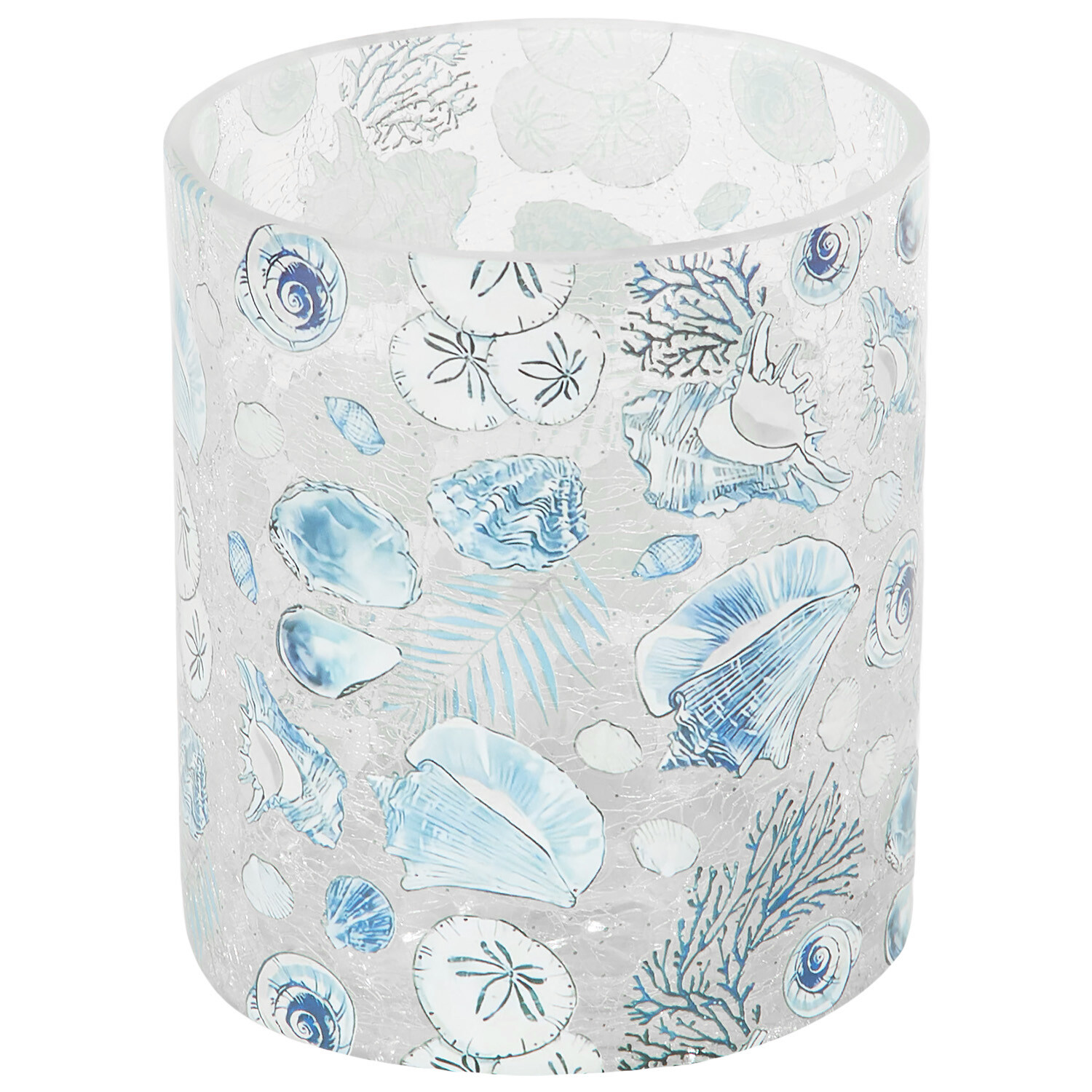 Coastal Crackle Candle Holder - Blue Image 4