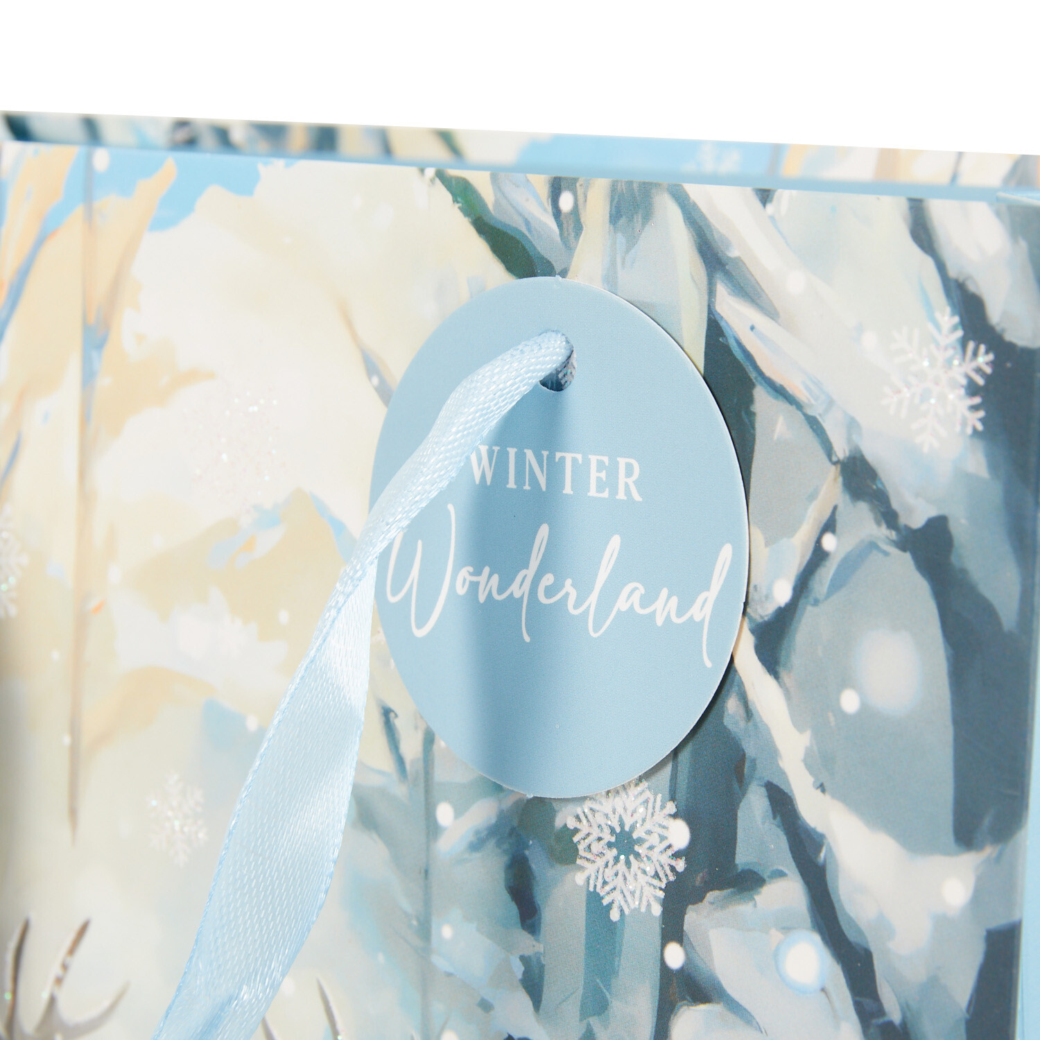 Snowy Reindeer Gift Bag - Blue Image 3