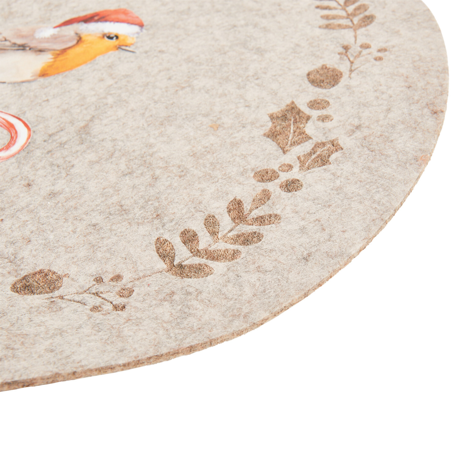 Set of 4 Robin Placemats and Coasters - Brown Image 4