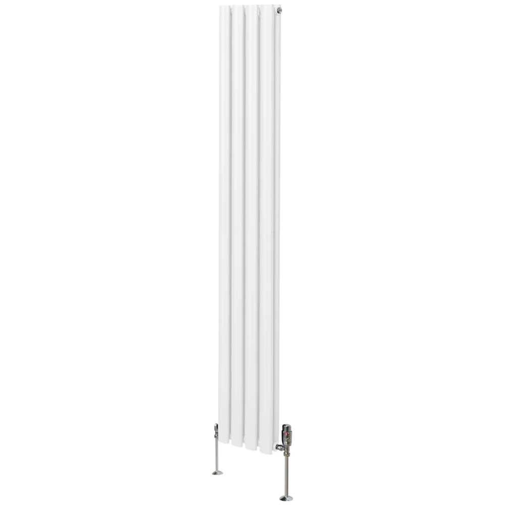 Monster Shop 3211BTU White Oval Column Radiator and Valves 1800 x 240mm Image 3