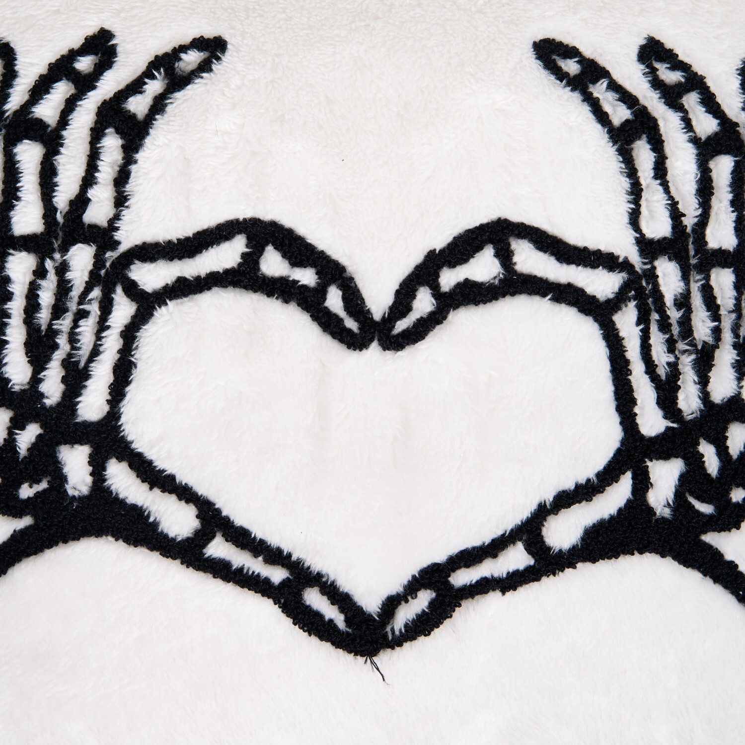 Skeleton Heart Cushion White and Black Image 5