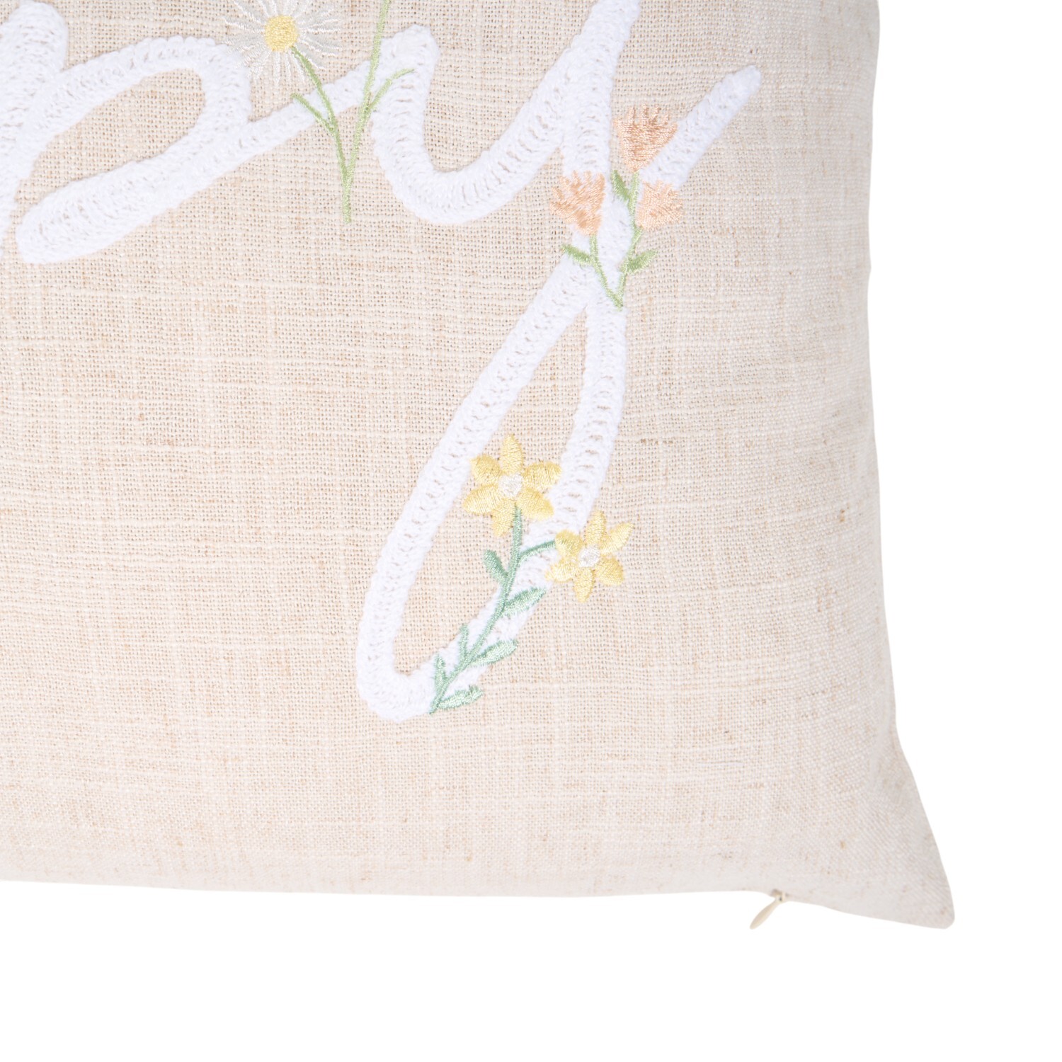 Spring Embroidered Cushion Light Pink Image 3