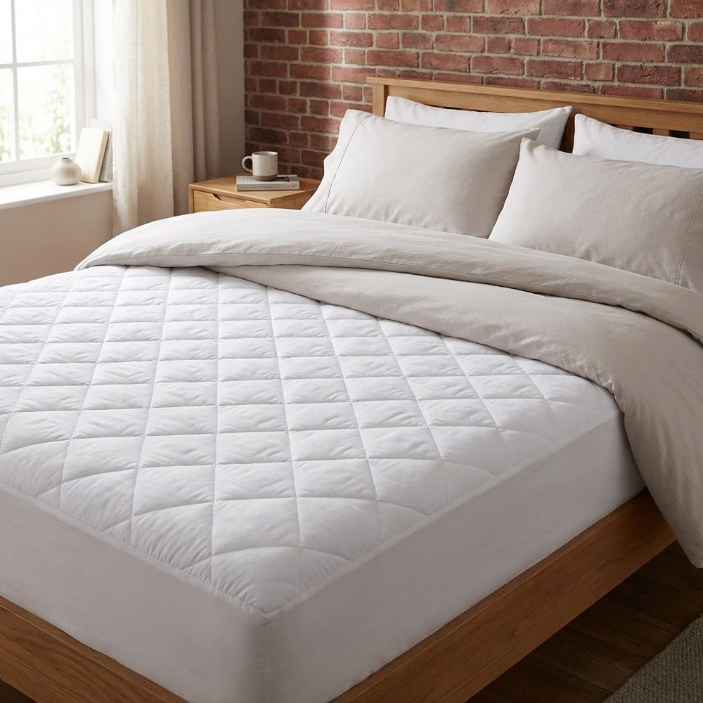 My Home Quilted Mattress Topper  - White / King Image 3