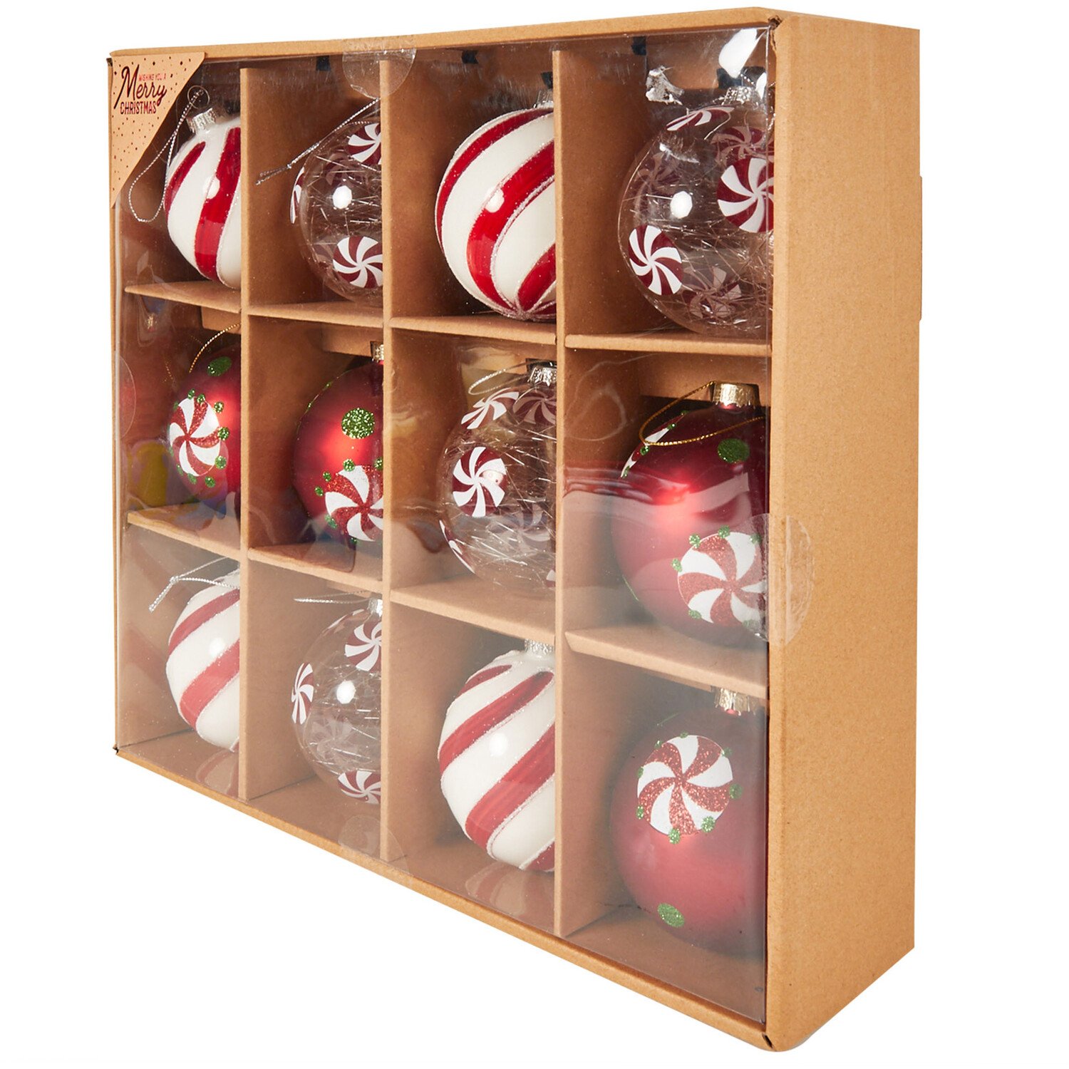 Set of 12 Candy Cane Baubles Image 2