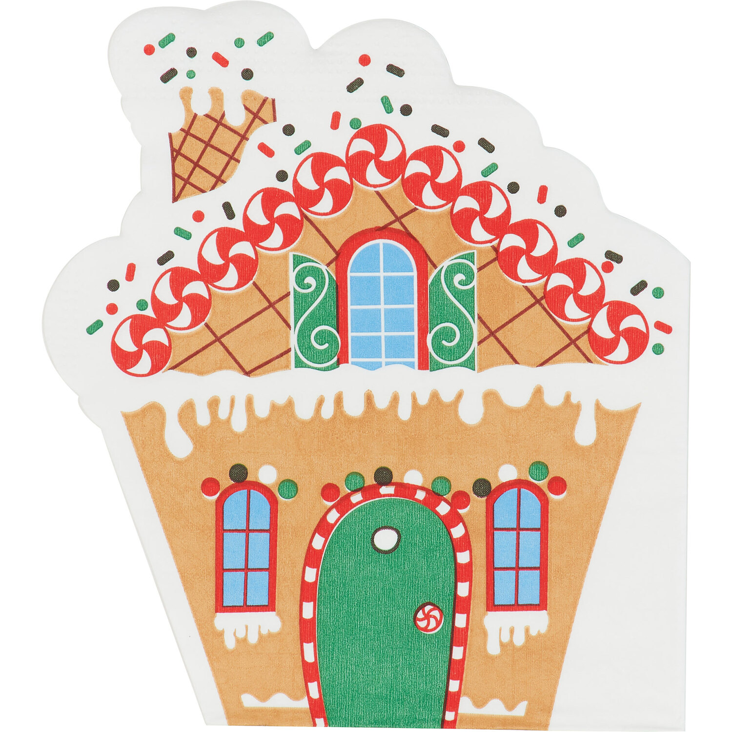 Set of 20 Gingerbread House Napkins - Multicolour Image 4