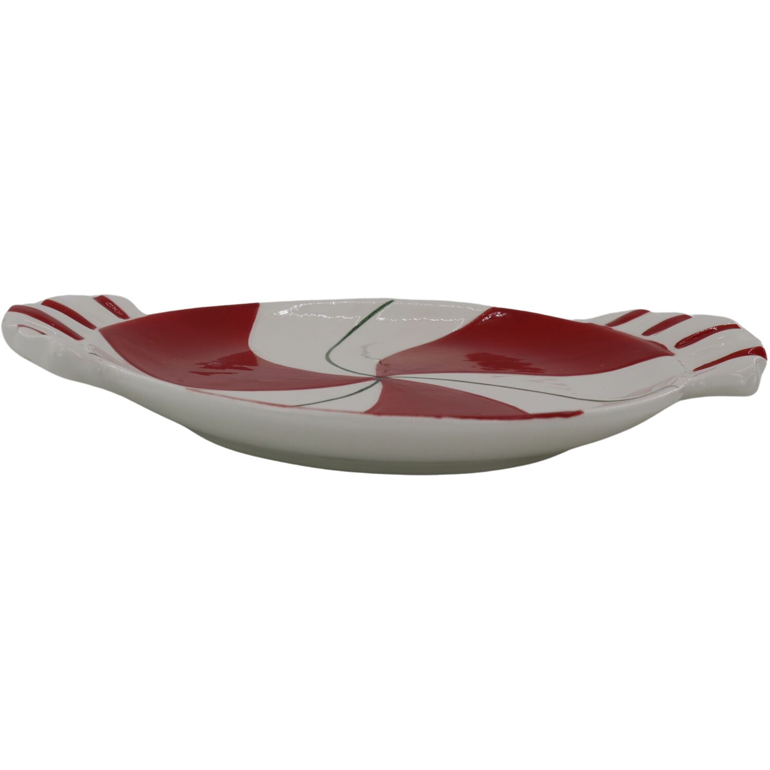Candy Cane Plate White and Red Image 4