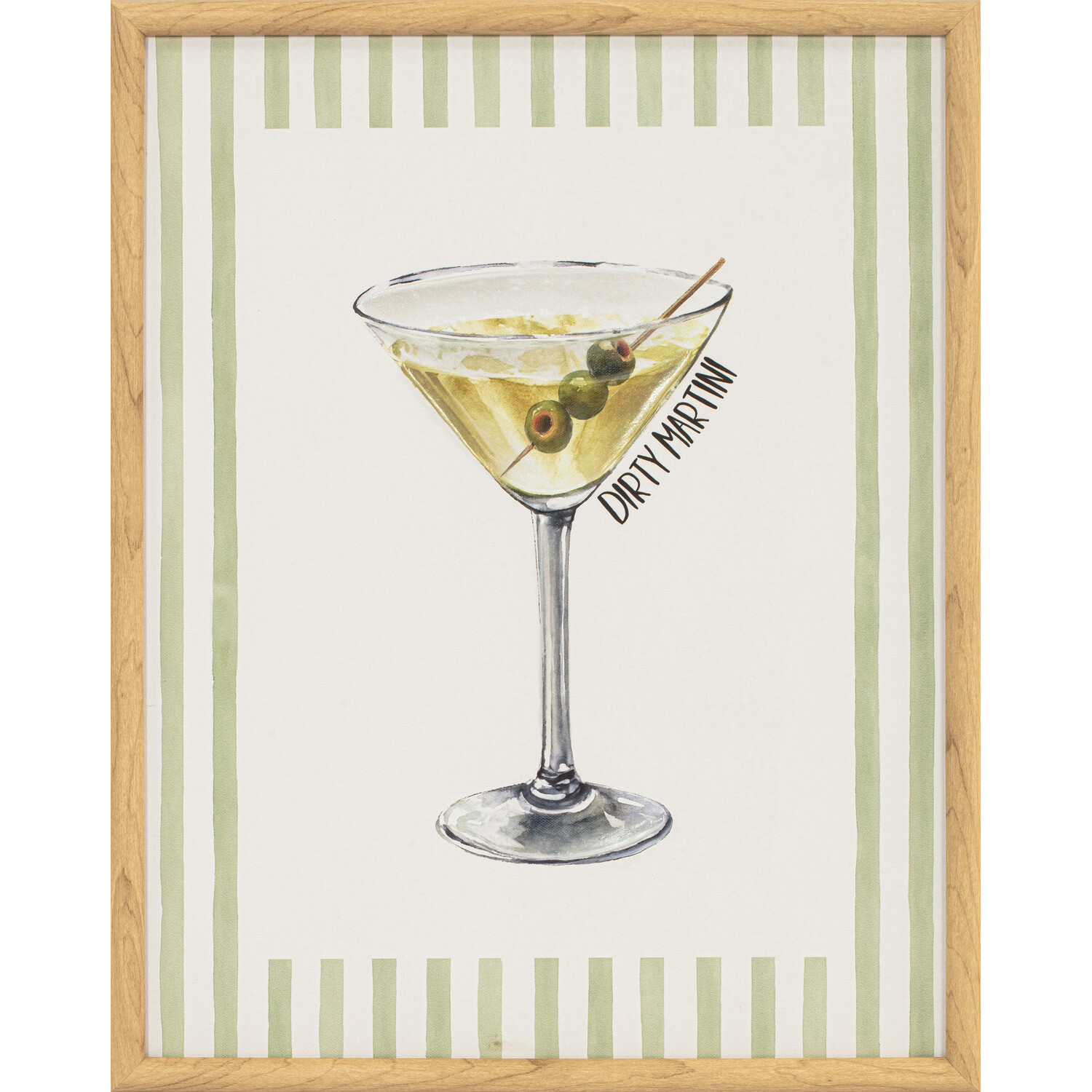 Trendy Striped Cocktail Framed Canvas Image 2