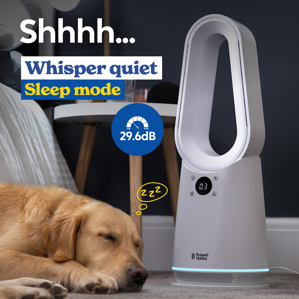 Russell Hobbs White Smart Oscillating Bladeless Cooling Fan with Remote Image 6