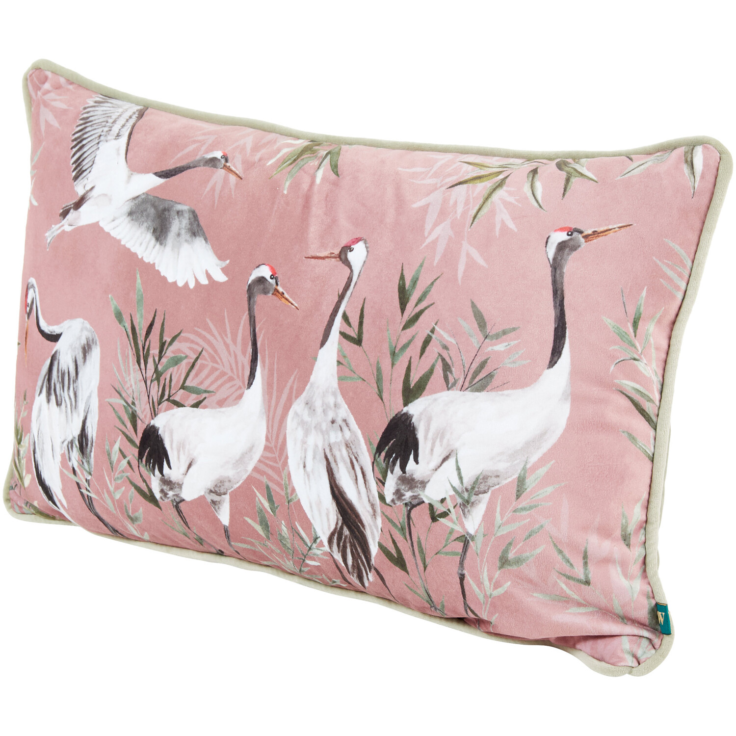 Orient Cranes Cushion - Blush Image 3