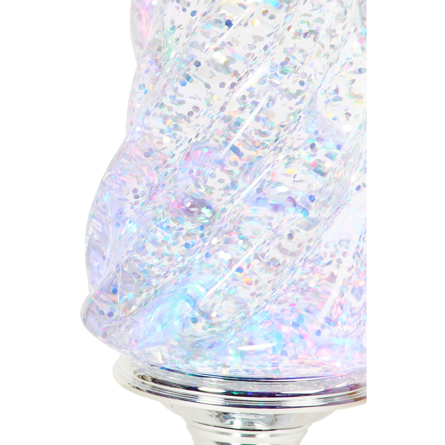 Glitter Spinning Iridescent LED Tree - Clear Image 4