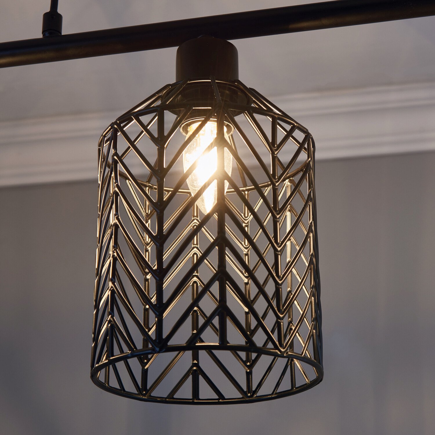 Industrial 3 Light Weaved Fitting Metal Ceiling Light Image 4