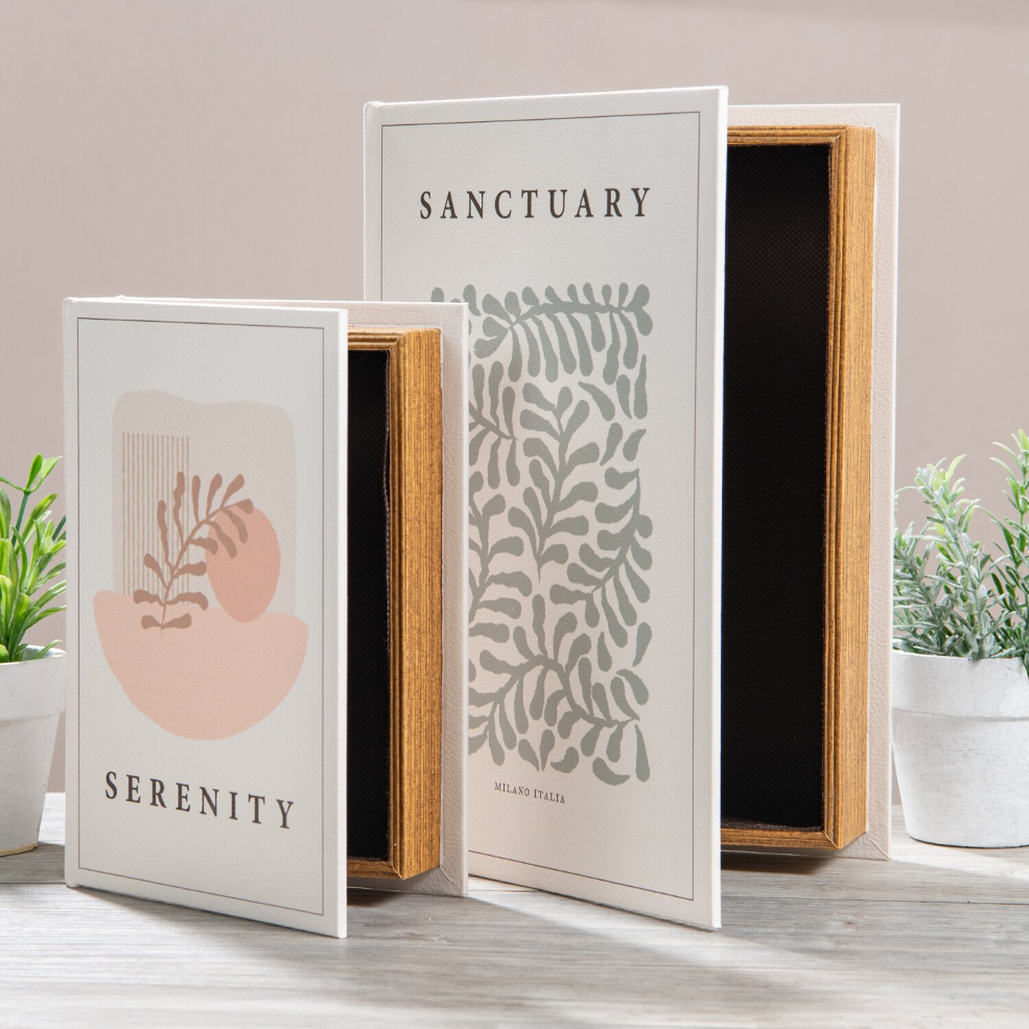 Set of 2 Sanctuary and Serenity Book Boxes White Image 2